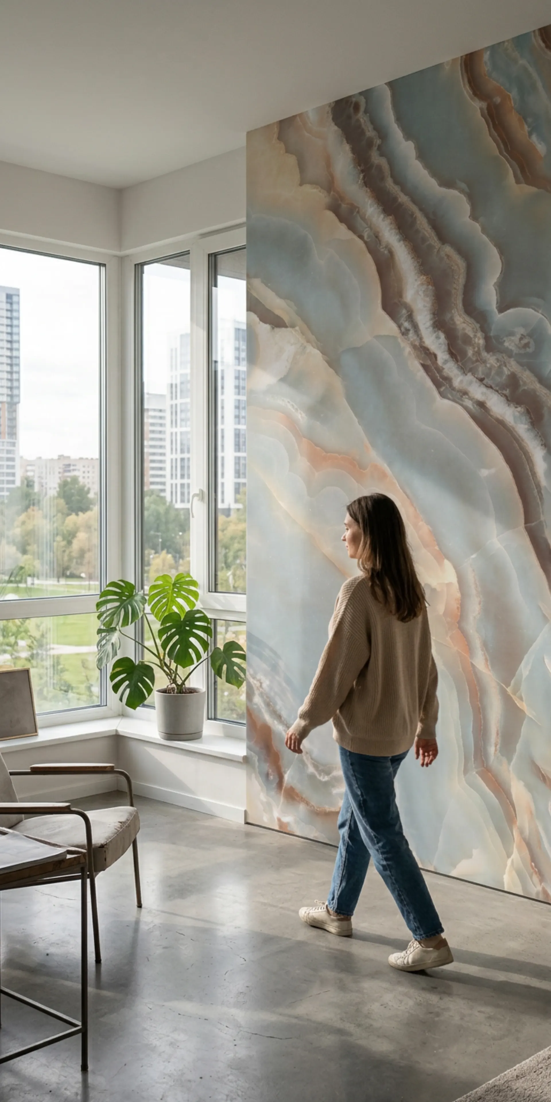 Гибкий мрамор для балкона