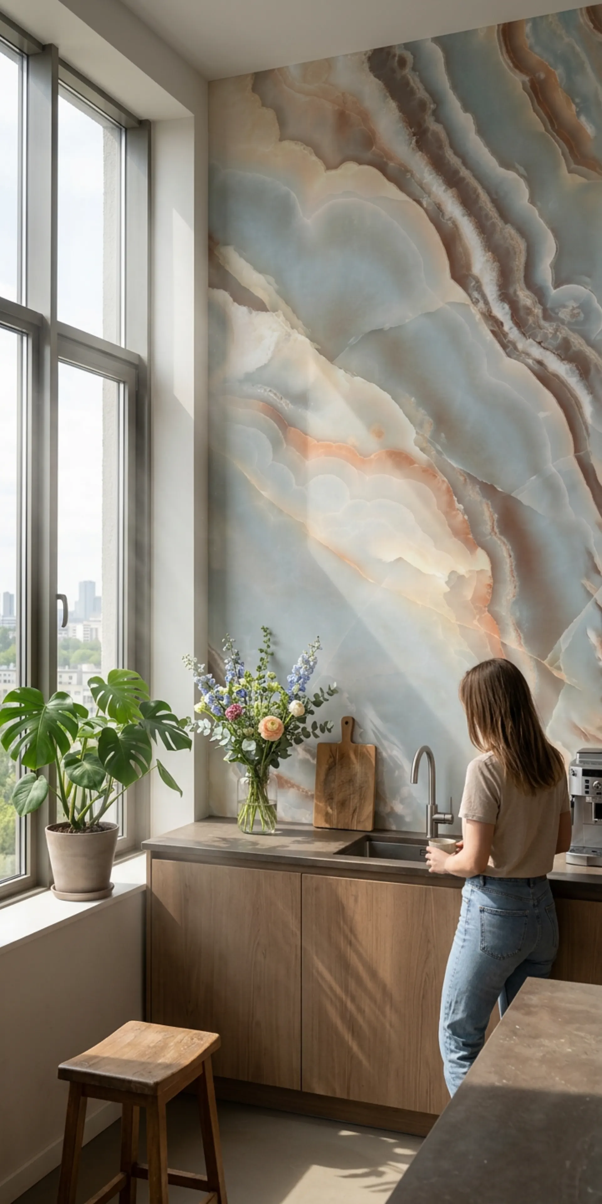 Гибкий мрамор для кухни