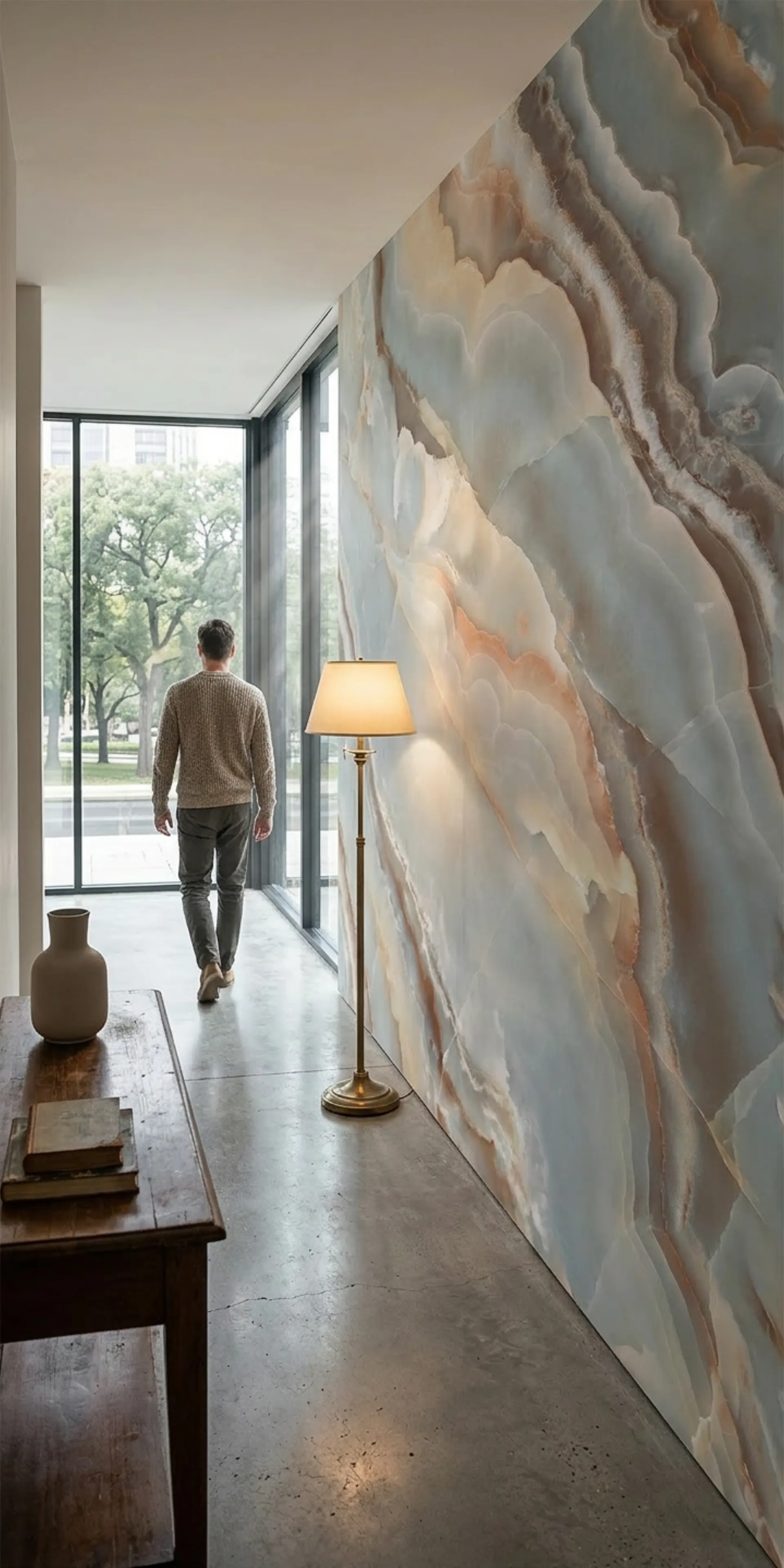 Гибкий мрамор для прихожей