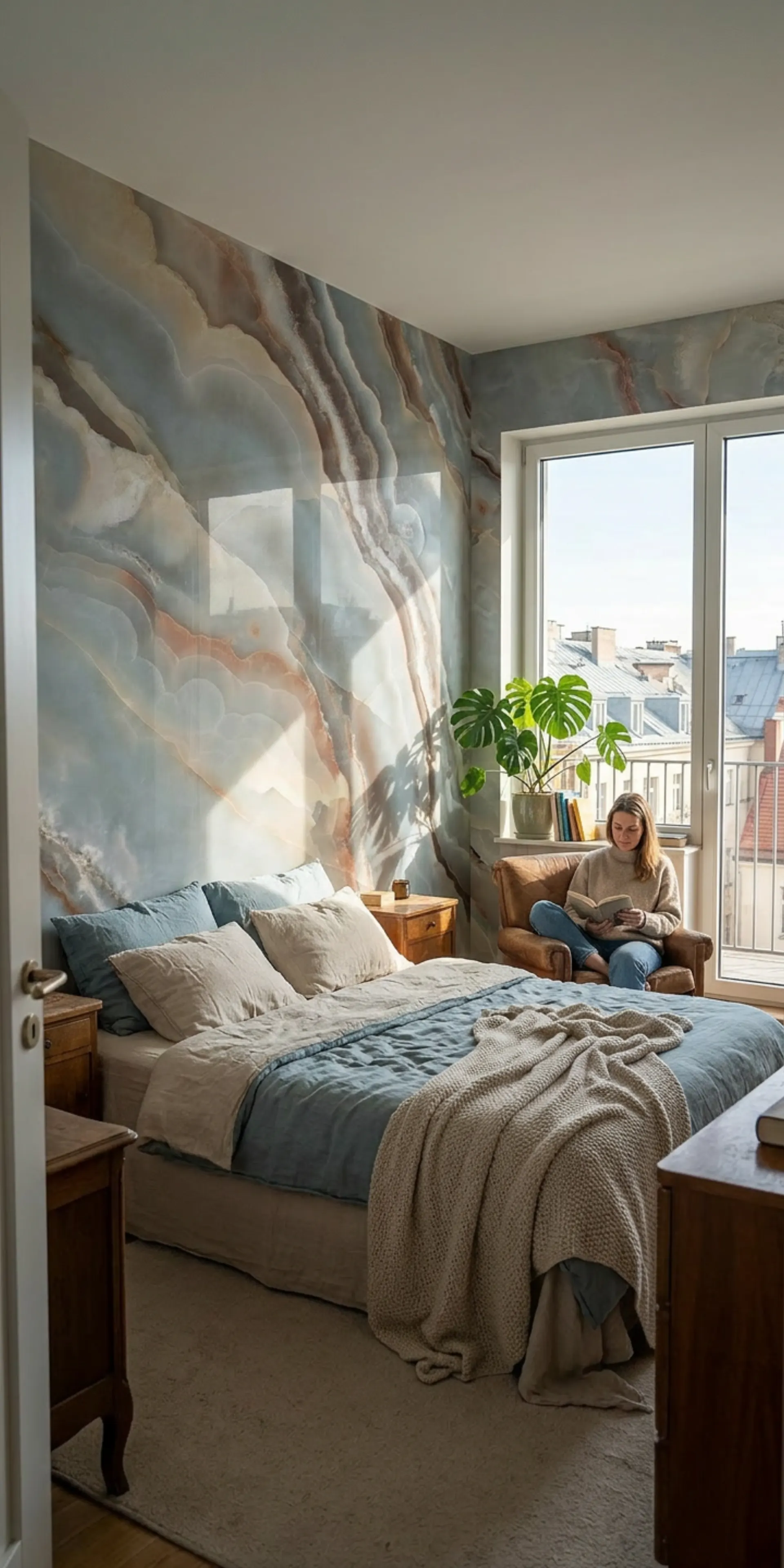 Гибкий мрамор для спальни