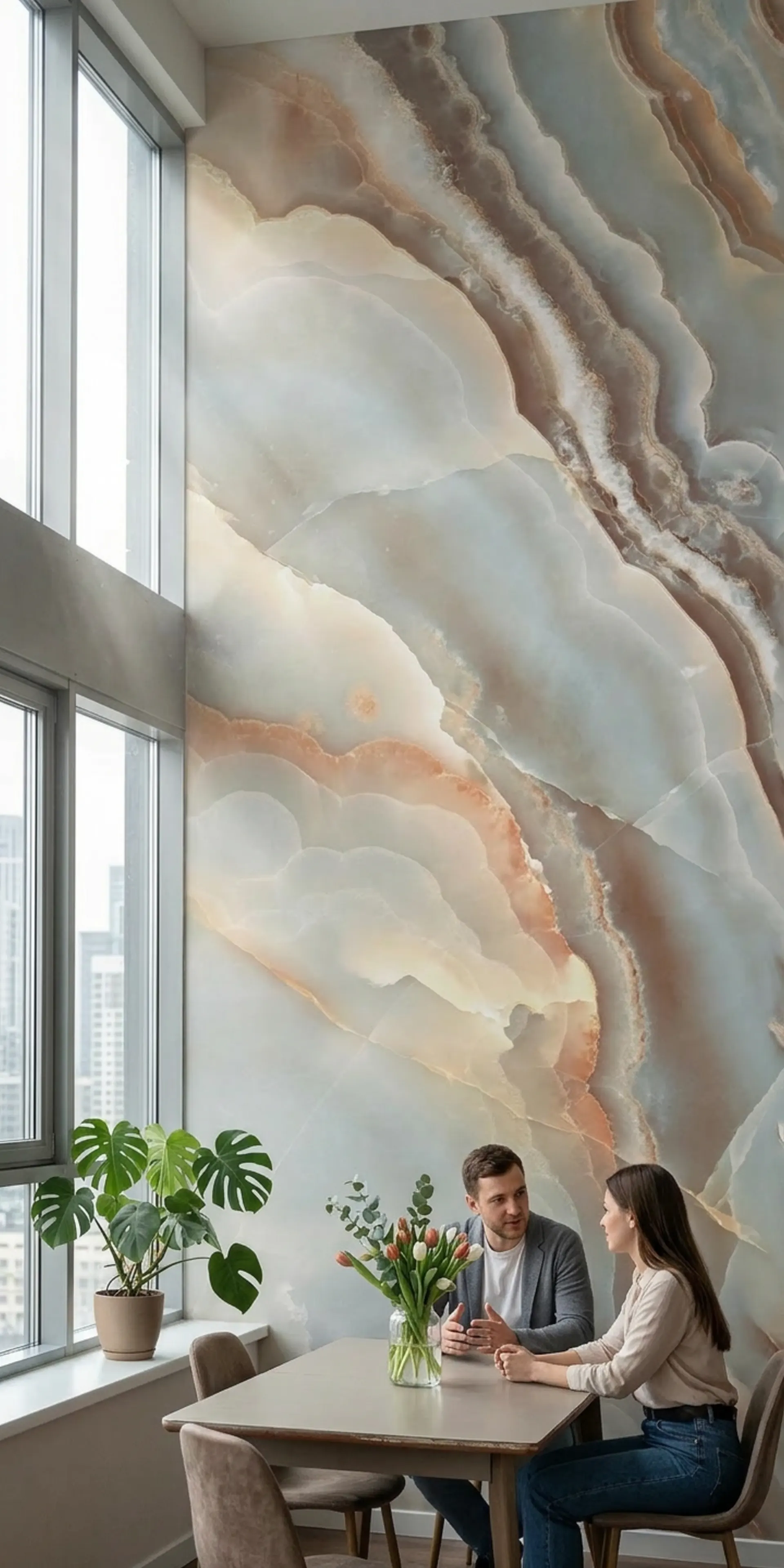 Гибкий мрамор для стен