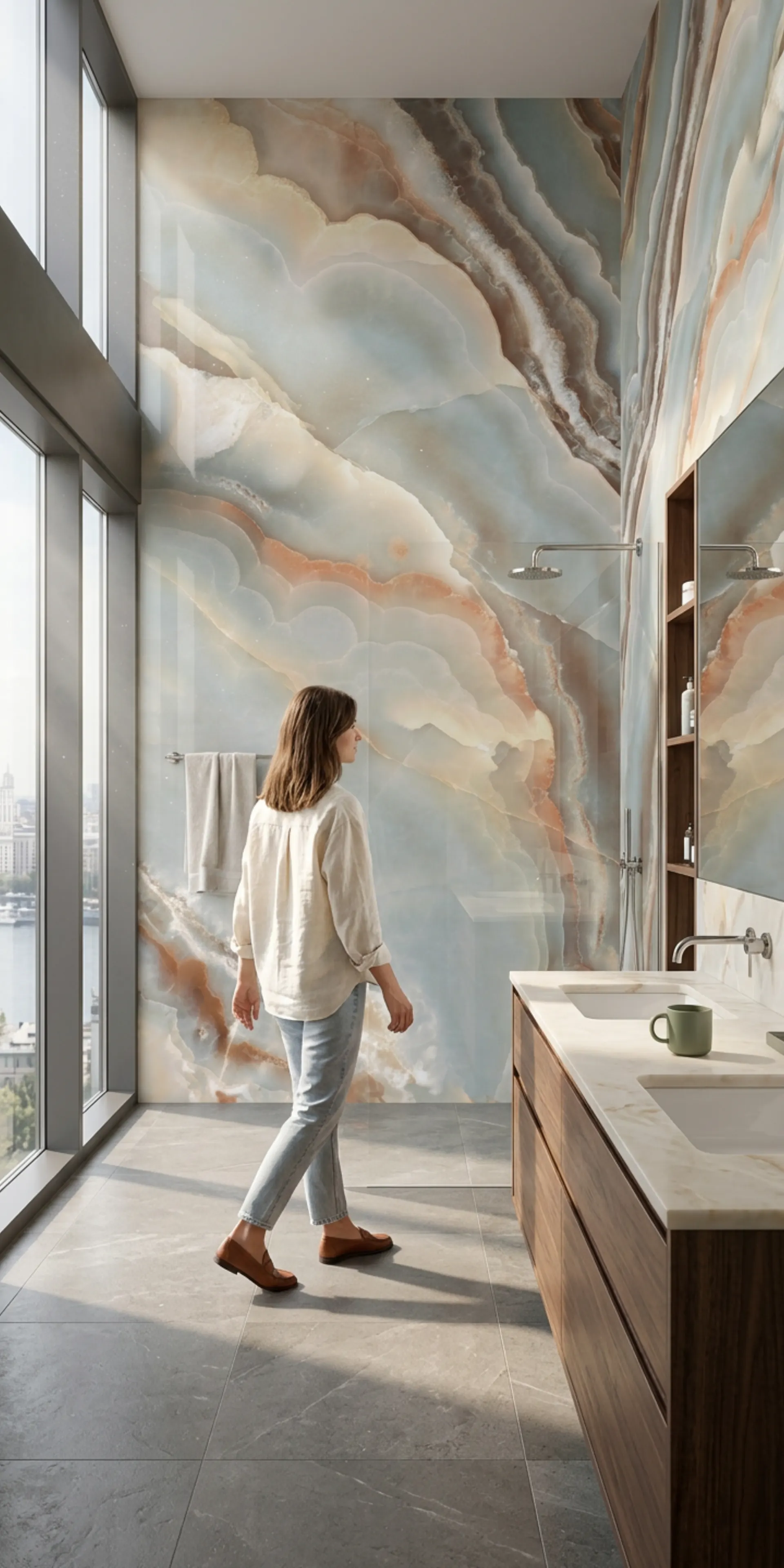 Гибкий мрамор для ванной