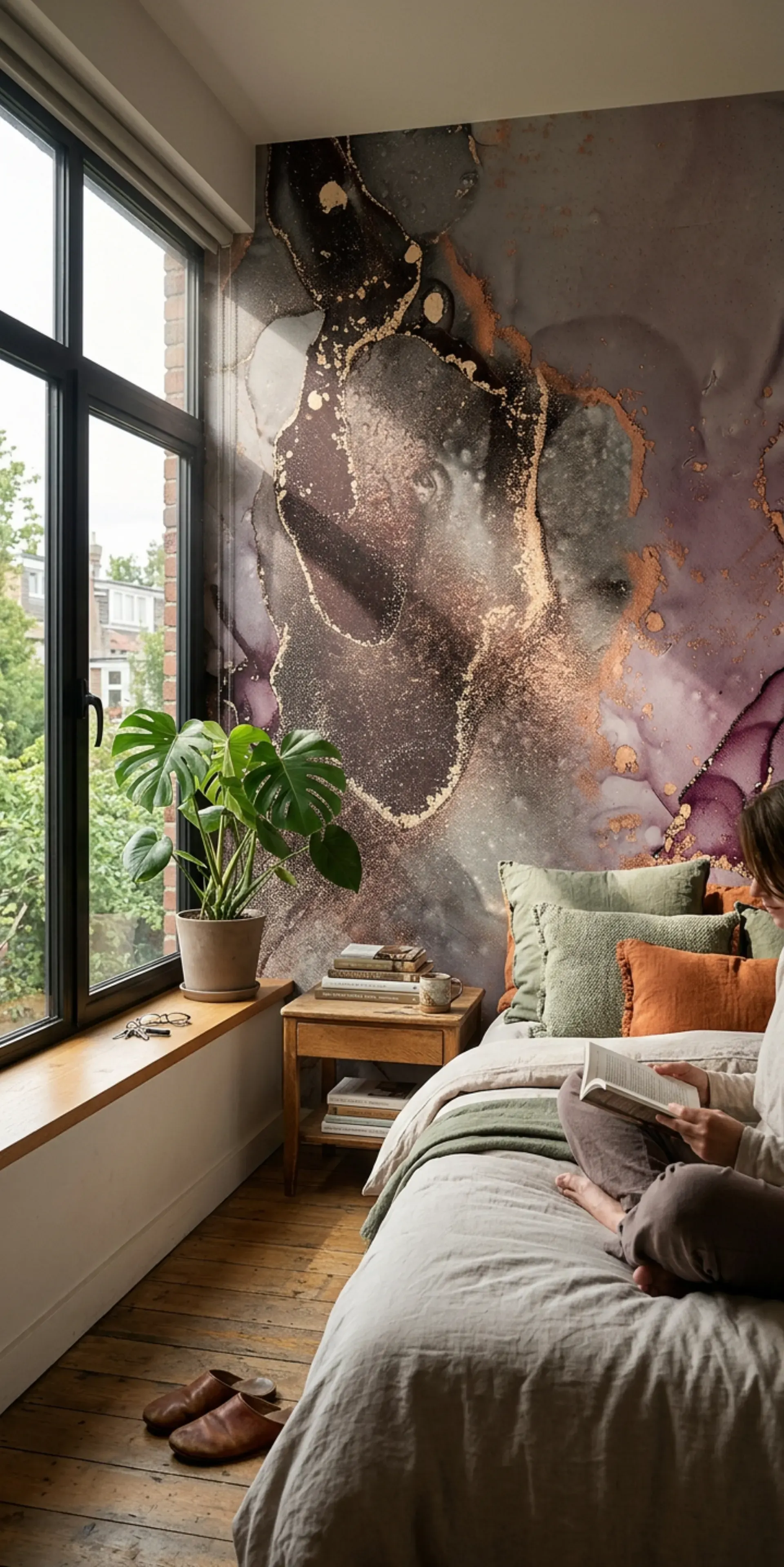 Каменные обои для спальни